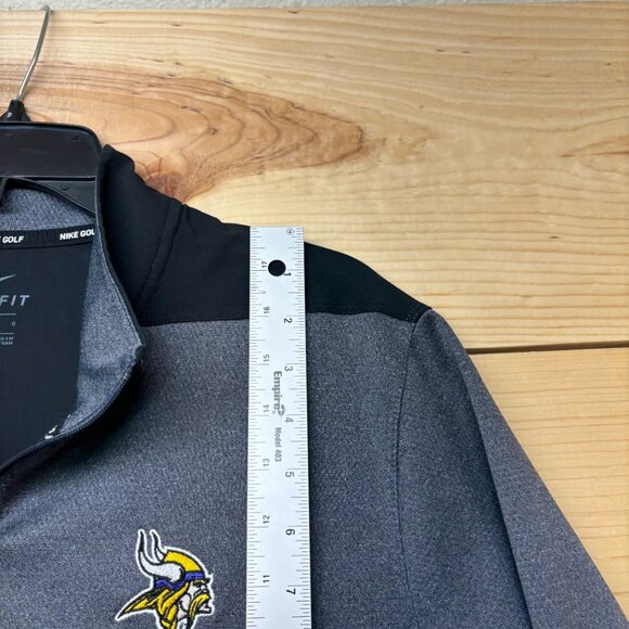 Minnesota Vikings Shirt Mens Large Gray Pullover 1/4 Zip Nike Dri Fit - Picture 7 of 12